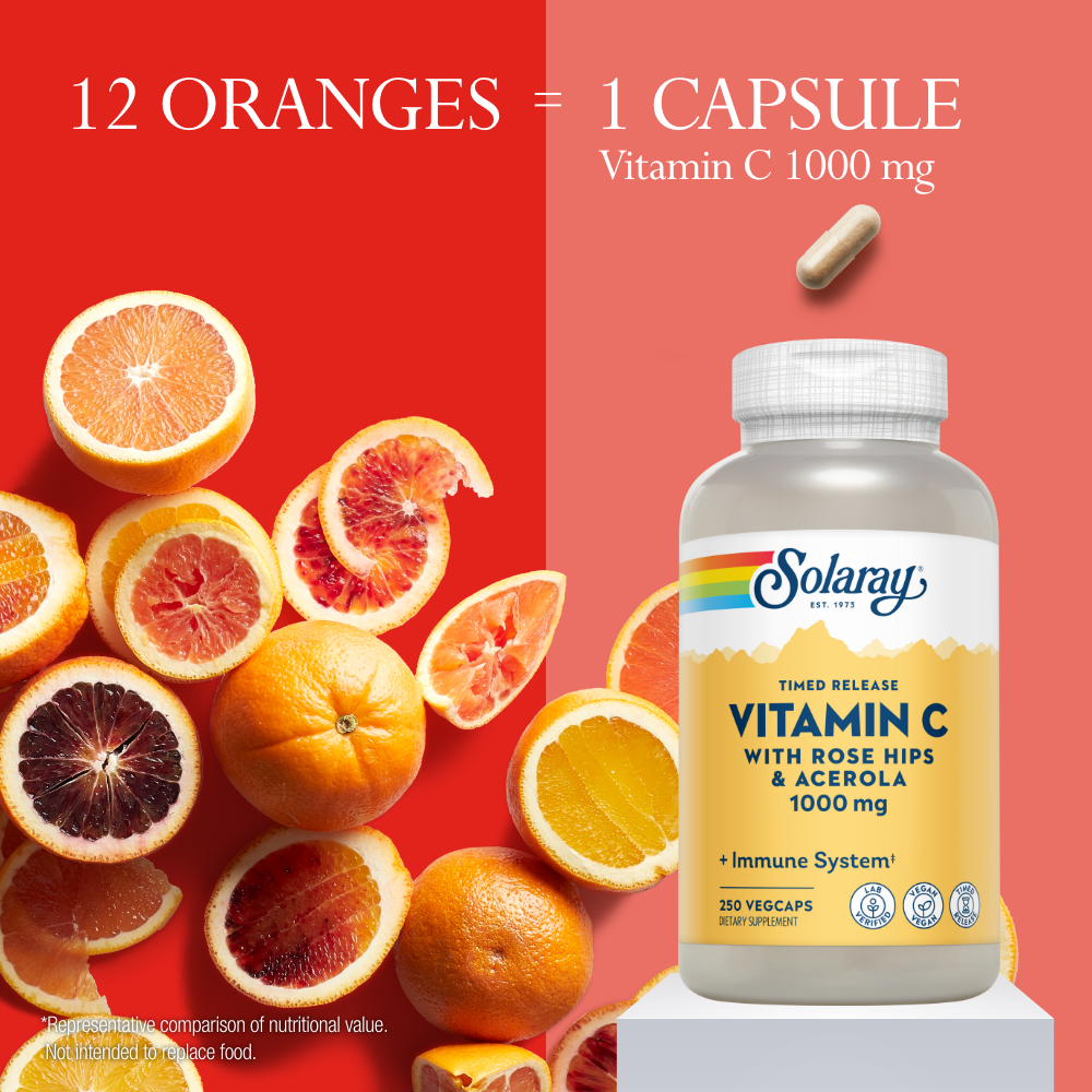 Vitamin C Timed Release with Rose Hips & Acerola. 500 mg