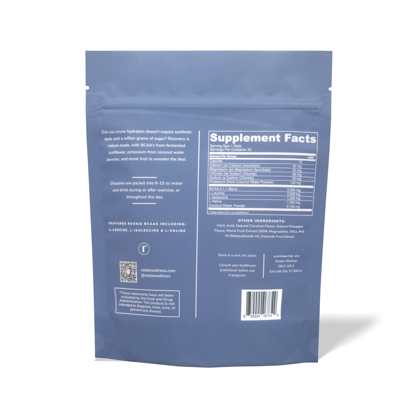 Rookie Wellness Hydration Support + Electrolytes with BCAA