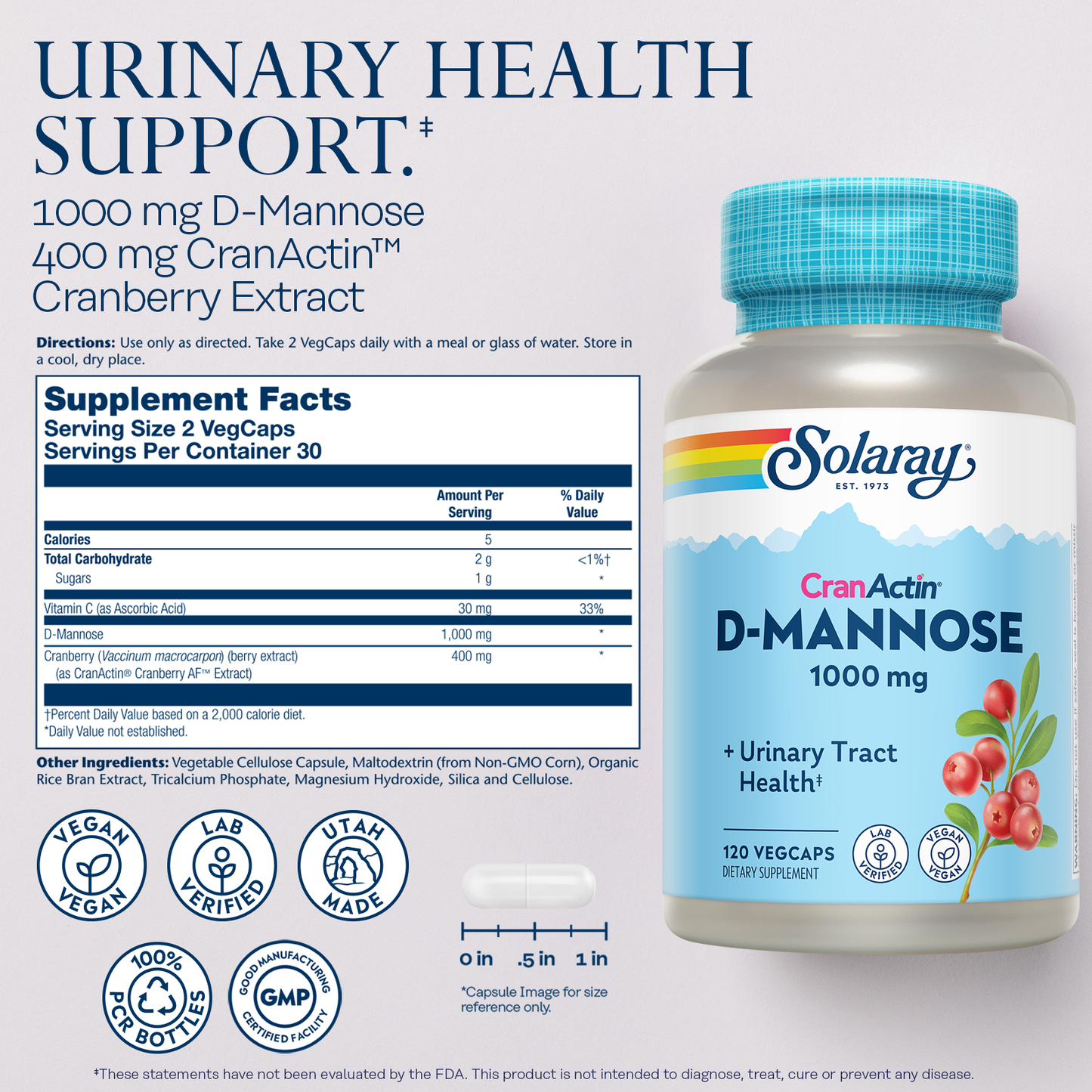 CranActin® D-Mannose. 1000 mg